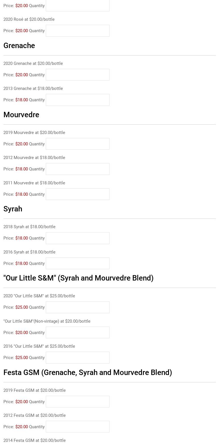 Mais Fica Vineyards & Winery Menu