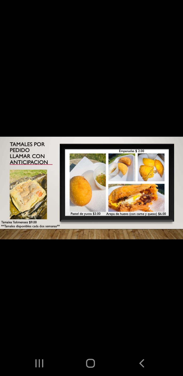 Antojitos Colombianos Menu