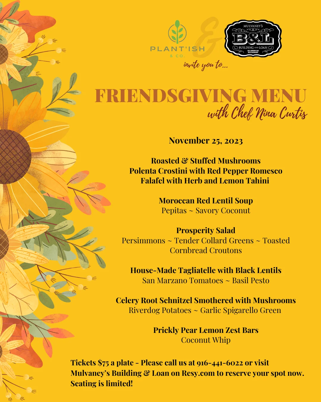 Culinary Specialists Menu