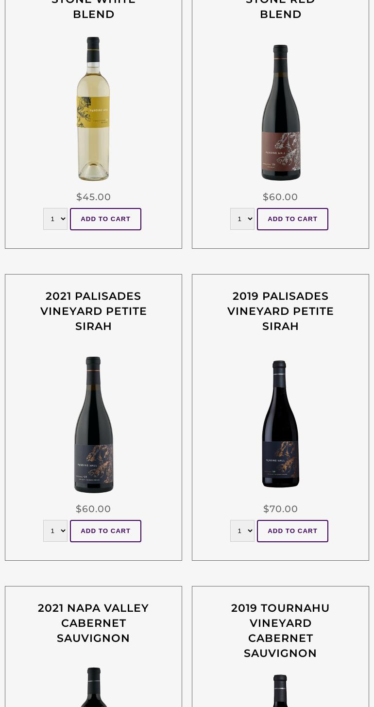 Mending Wall Winery Menu