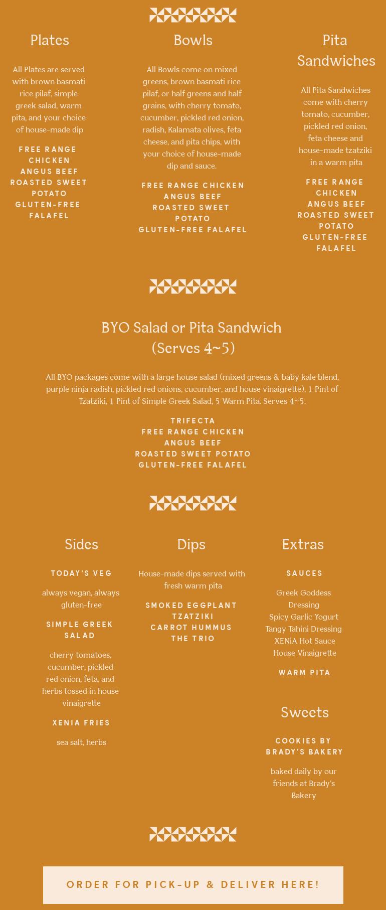 XENiA Mediterranean Kitchen - San Diego Menu