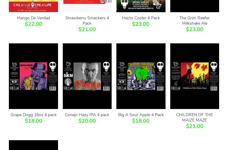 Creative Creature Brewing Menu