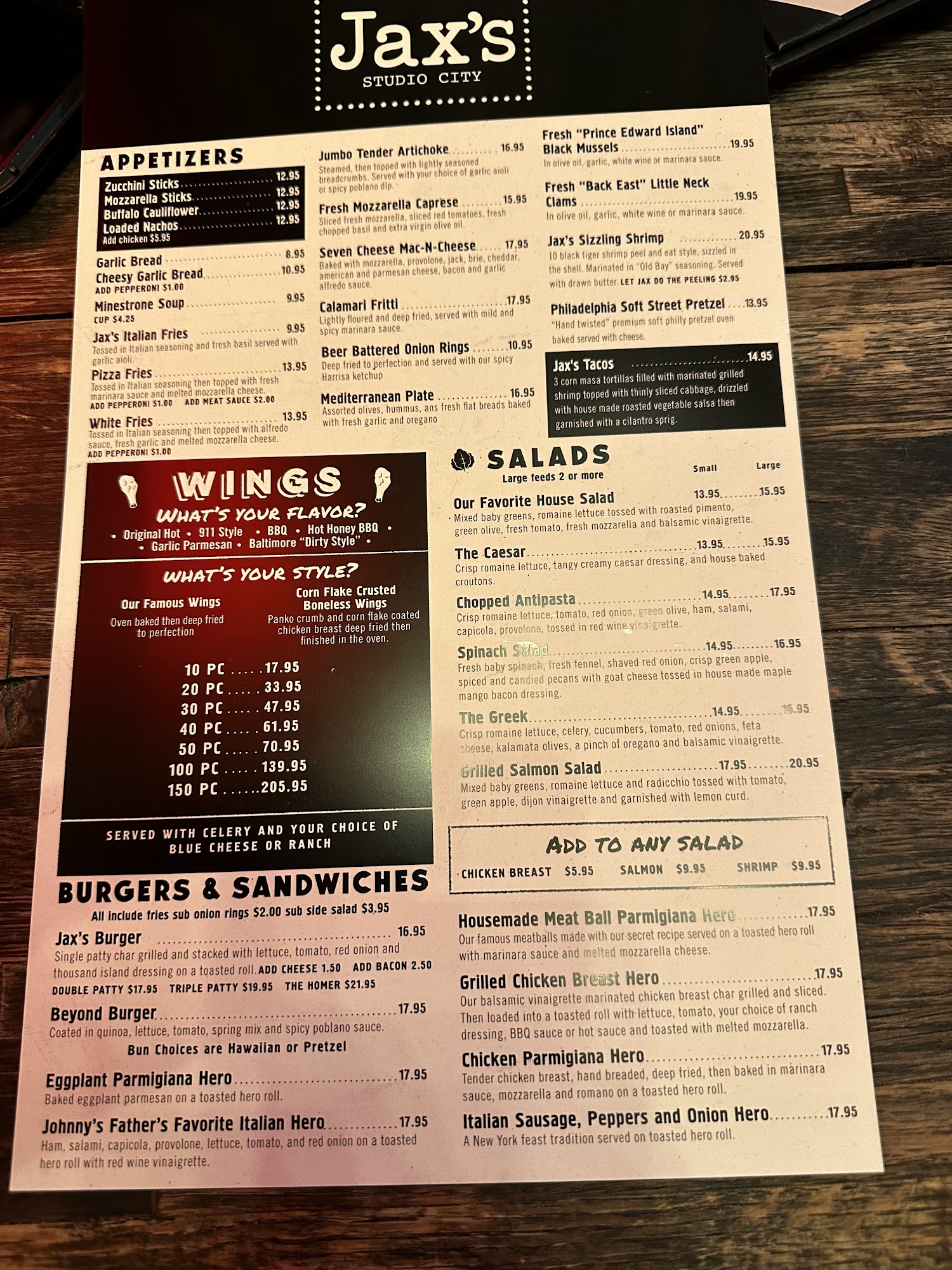 Jax’s Studio City, Studio City Menu, Reviews (102), Photos (14