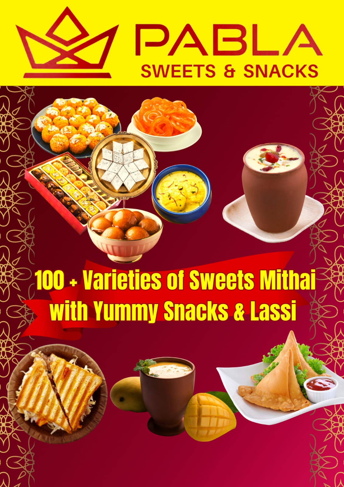 Pabla Sweets & Snacks Menu