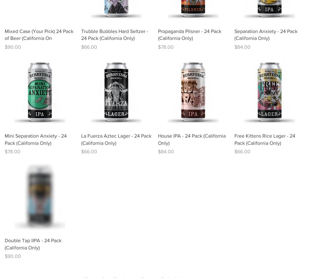 Berryessa Brewing Co. Menu