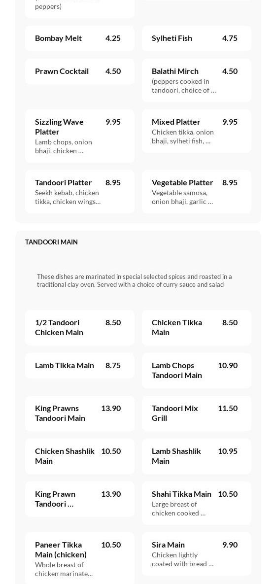 Sizzlin Spice Grill Menu