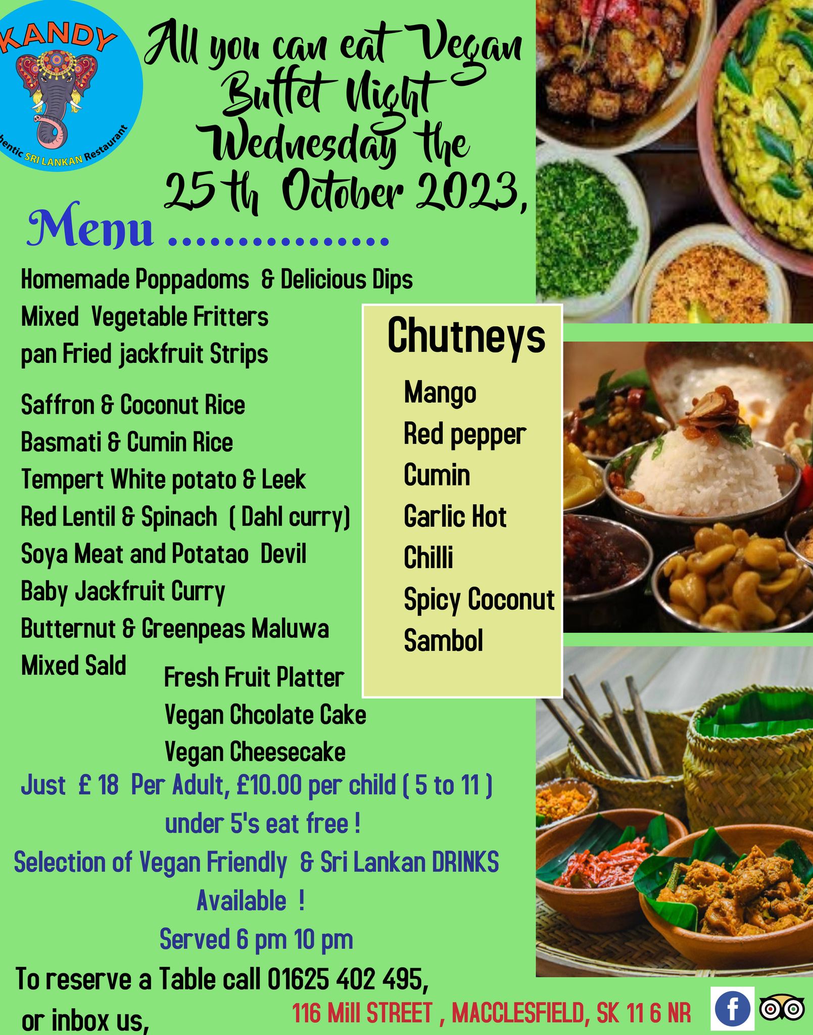 KANDY Authentic Sri Lankan Restaurant Menu