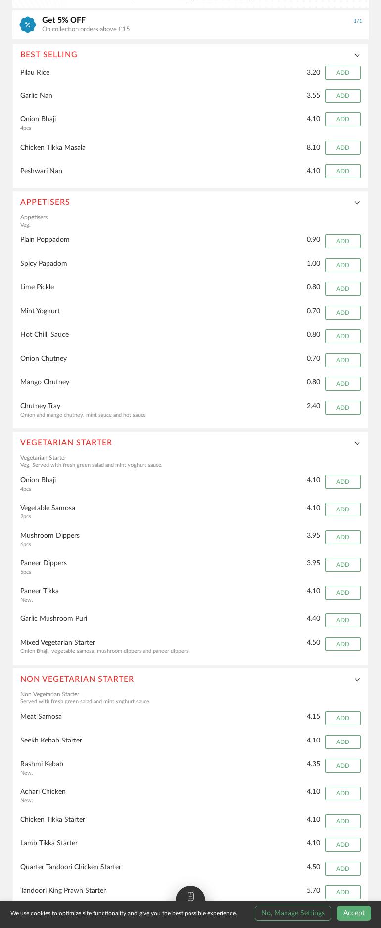 Aroma Menu