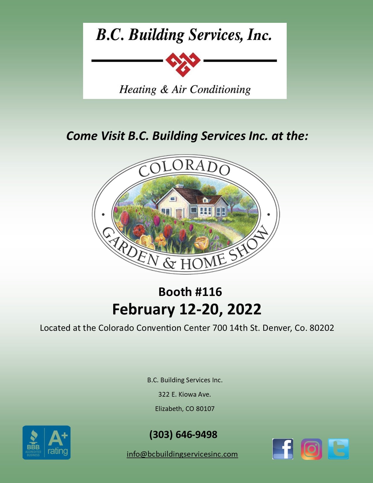 B.C. Building Services Inc. 322 E Kiowa Ave, Elizabeth Colorado 80107