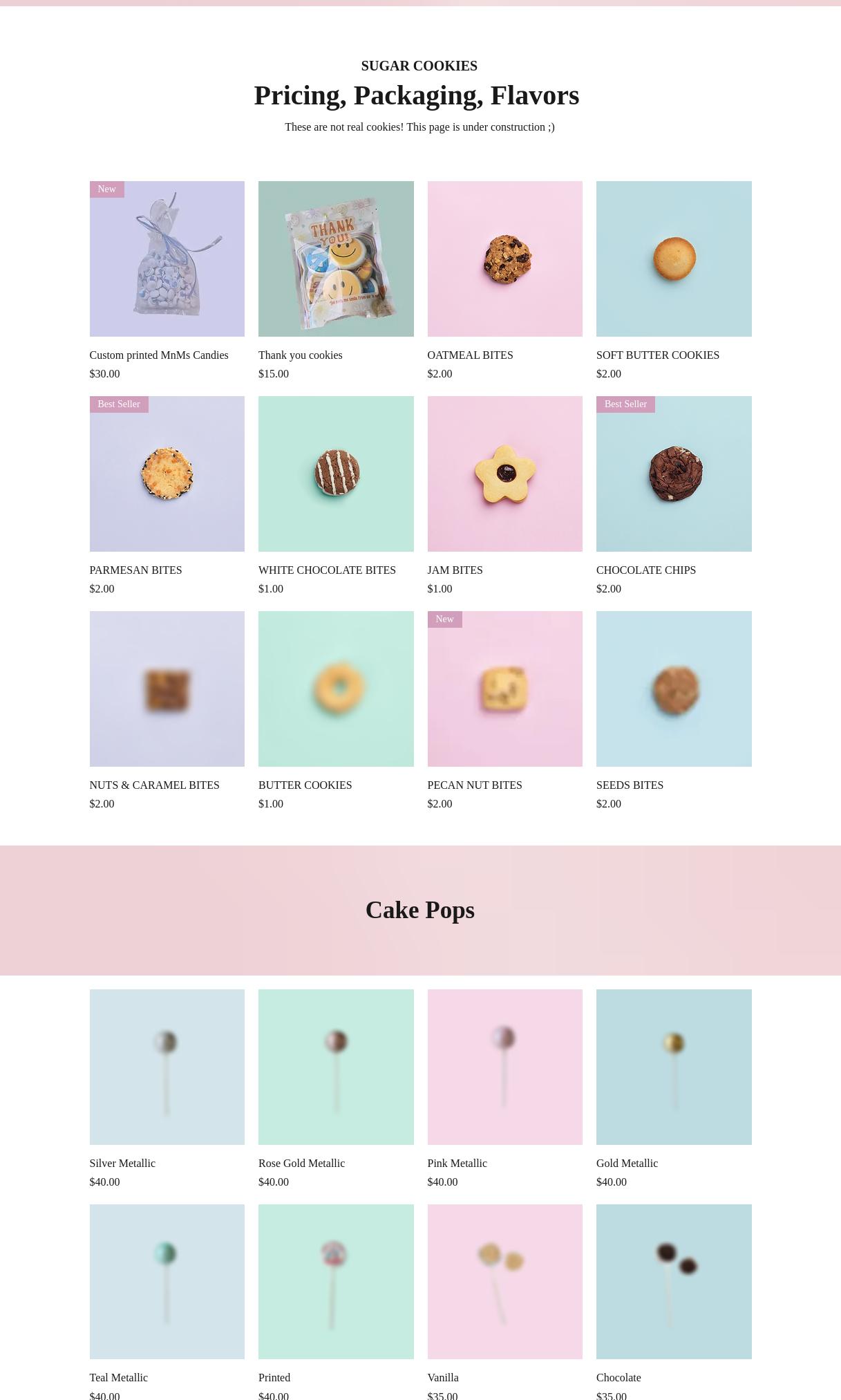 Suga Me Sweet Co (Not a storefront bakery) Menu