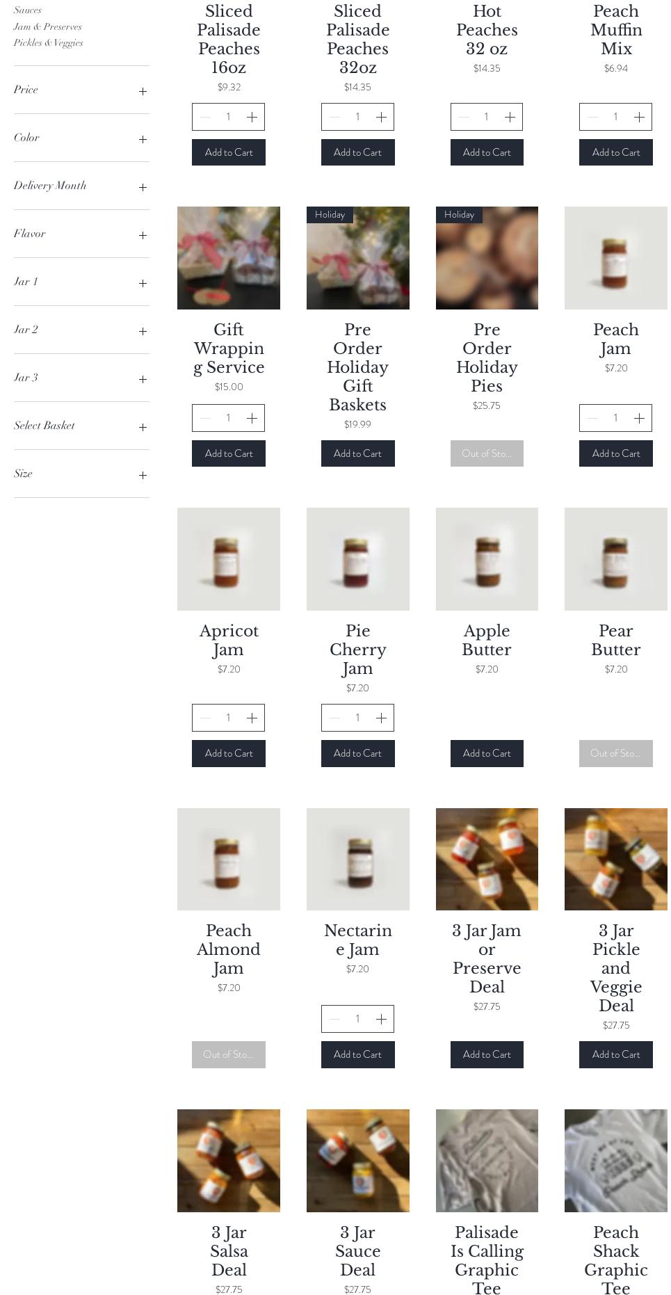 Palisade Peach Shack U-Pick Tours & Fruit Stand Menu