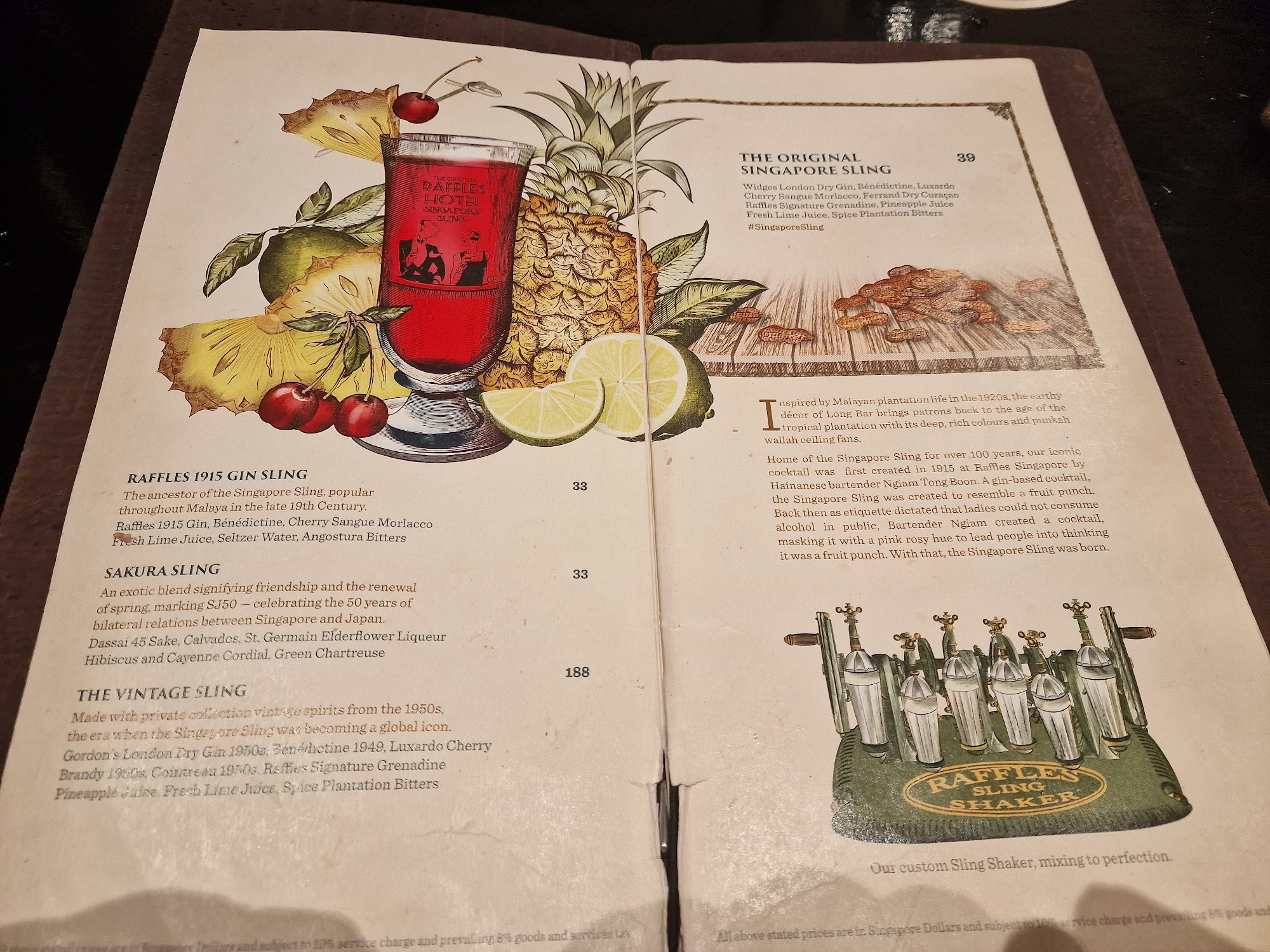 Raffles Bar And Lounge Menu