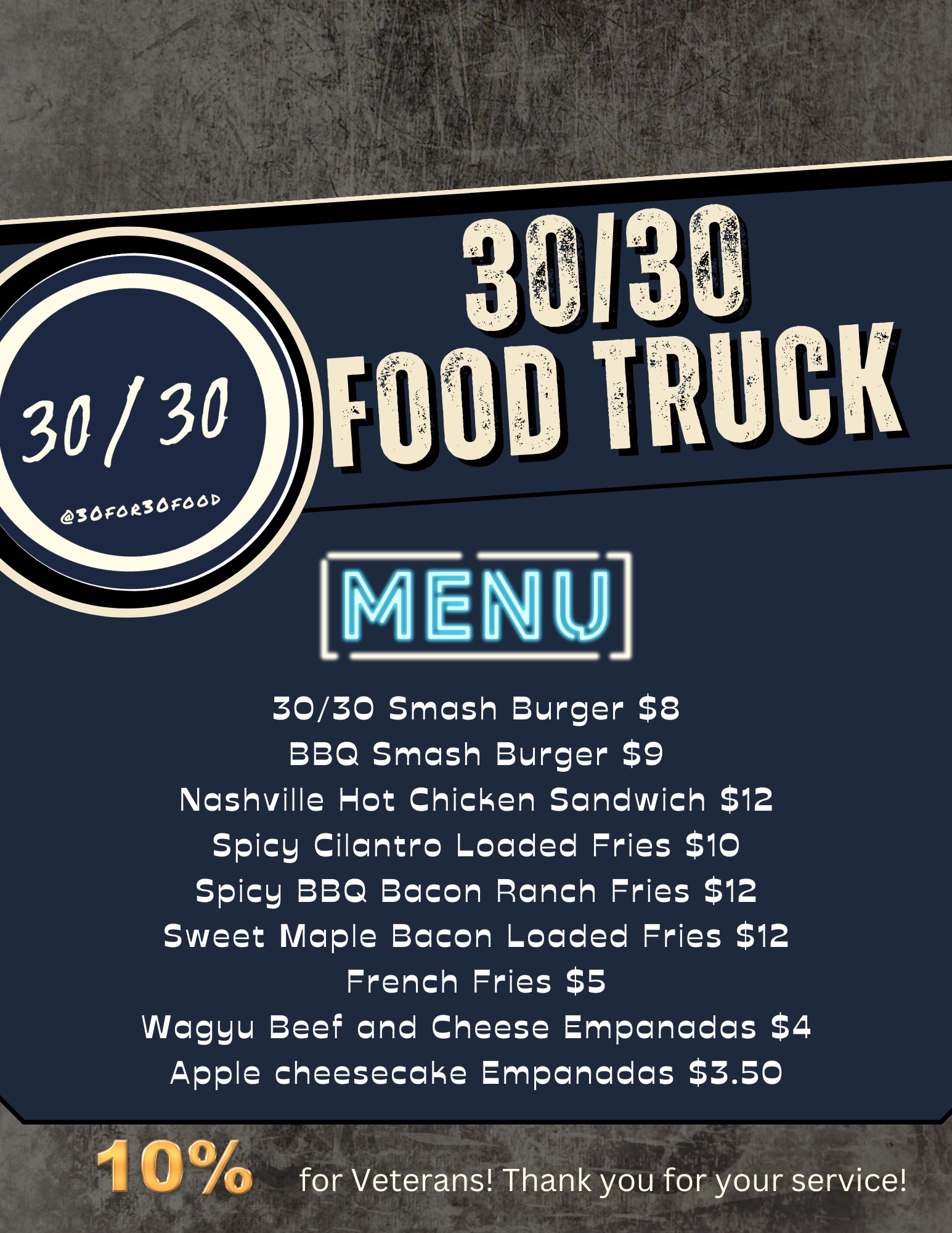 30for30food Menu