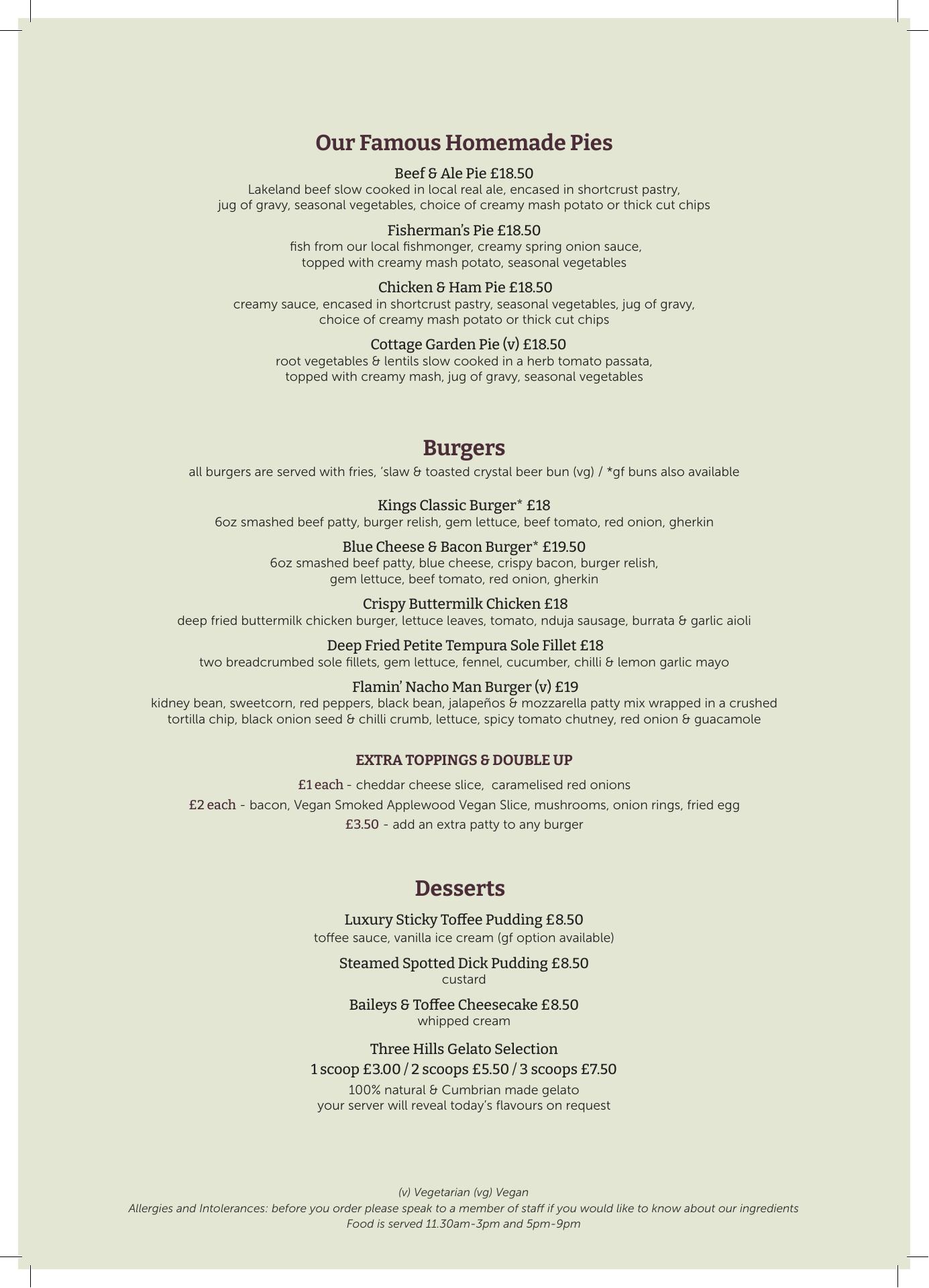 Casas Sports Bar Menu
