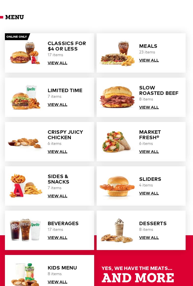 Arby's Menu
