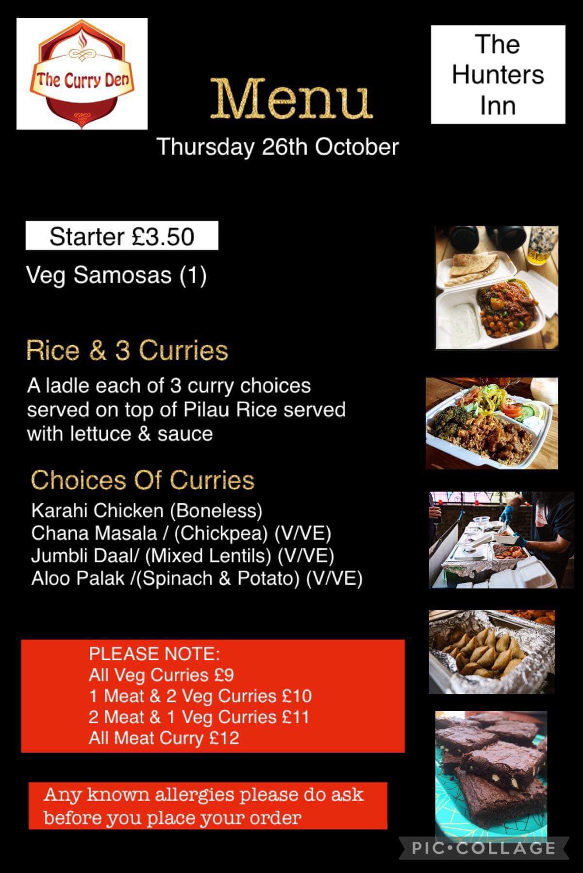 The Hunters Inn Menu