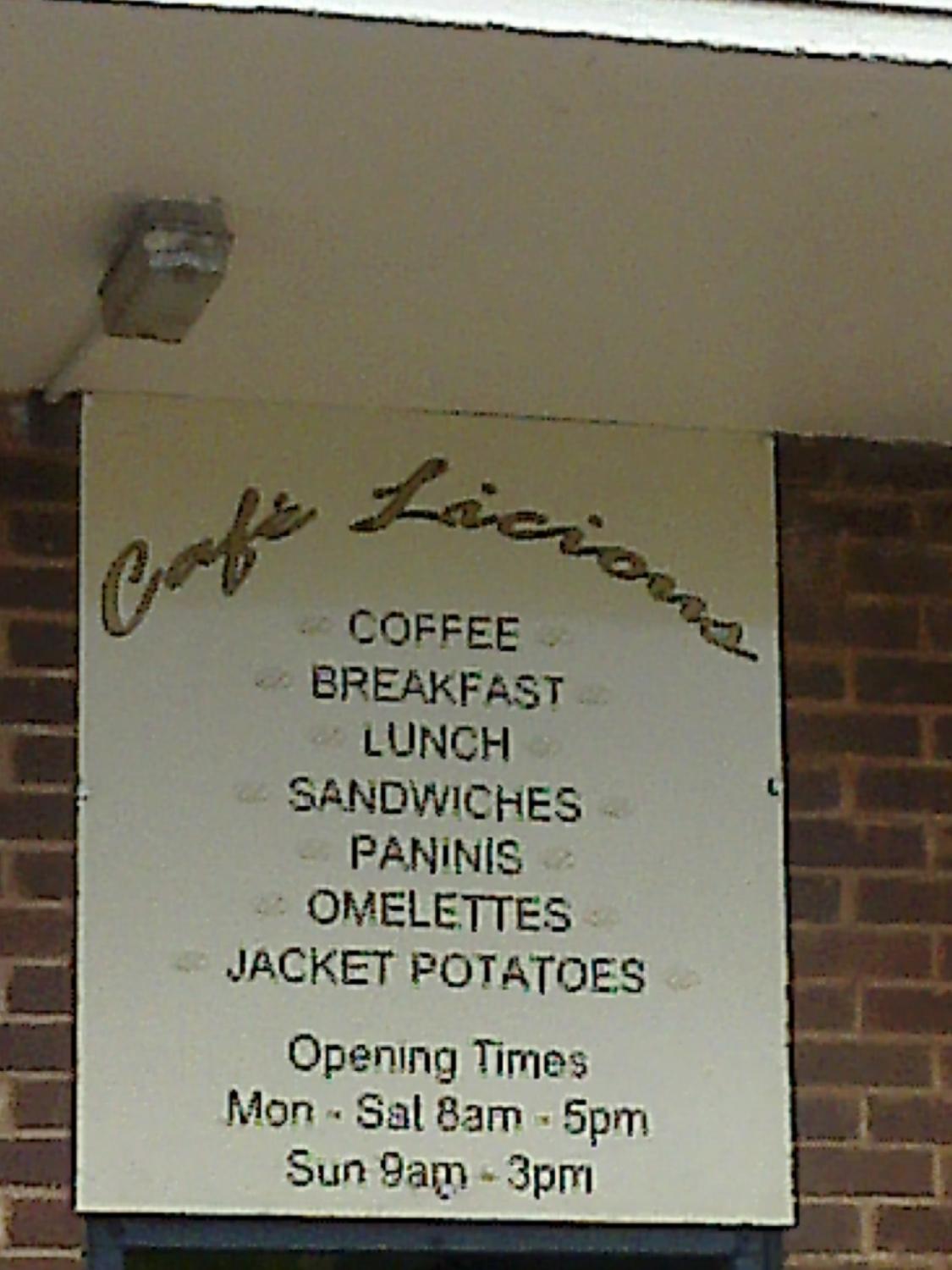 Cafelicious Menu