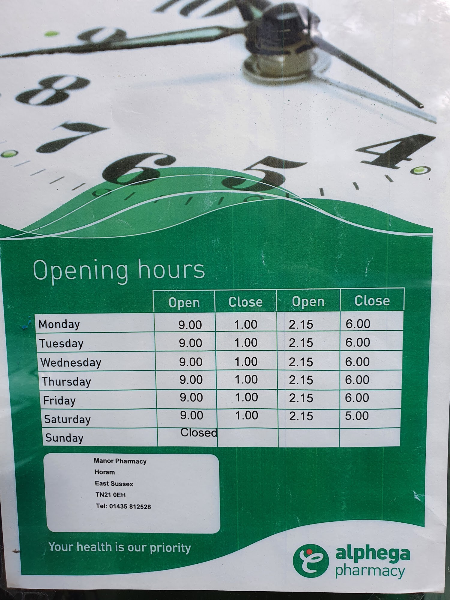 Manor Pharmacy - Horam - Alphega Pharmacy Heathfield
