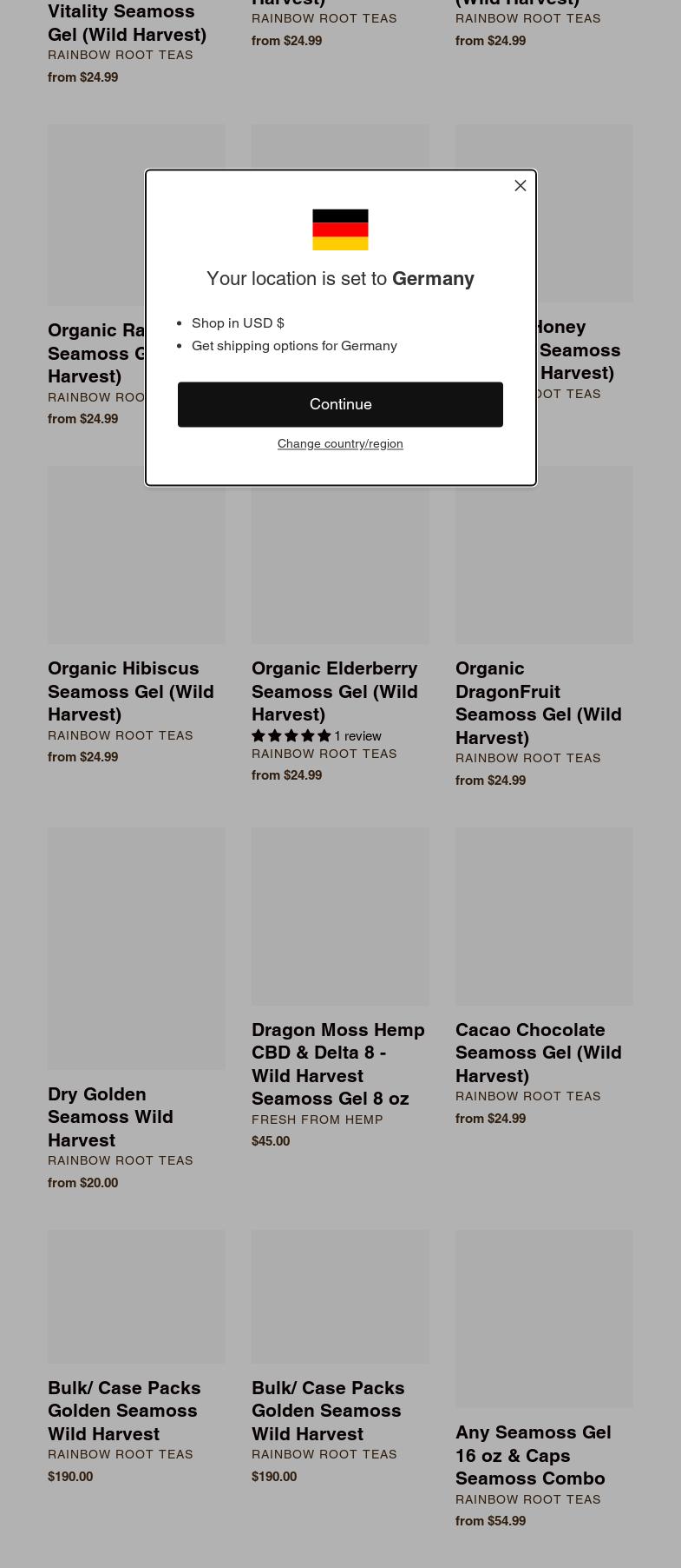 Rainbow Root Teas Menu