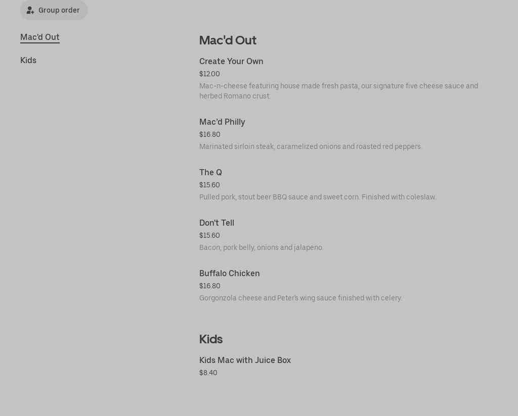 Mac’d Out Menu