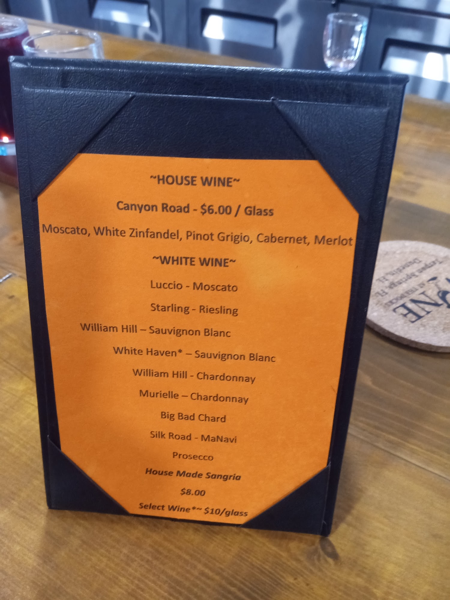 Wine At The Docks Dunedin Menu