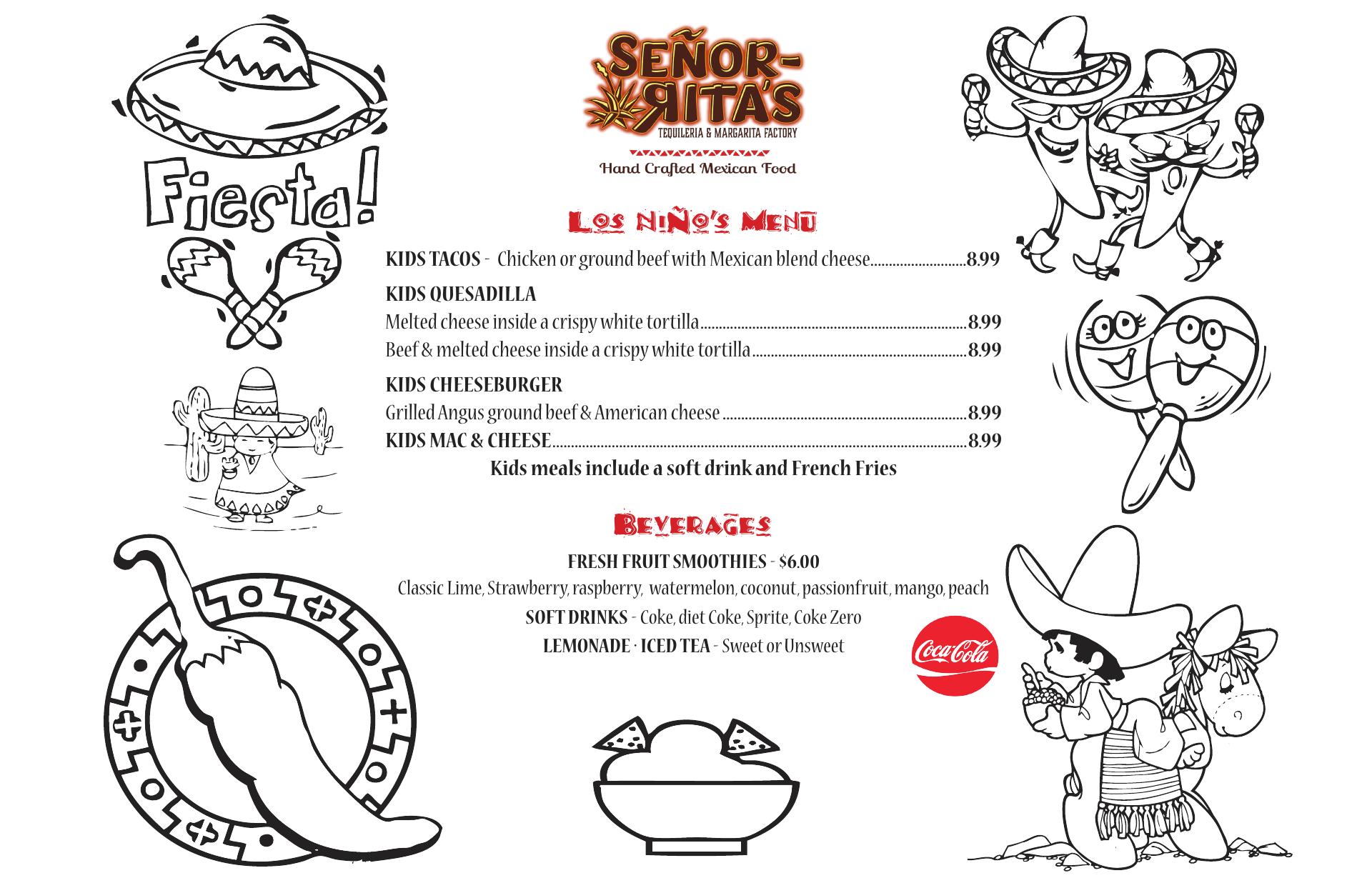 Señor Rita's Tequilería & Margarita Factory, Dunedin Menu, Reviews