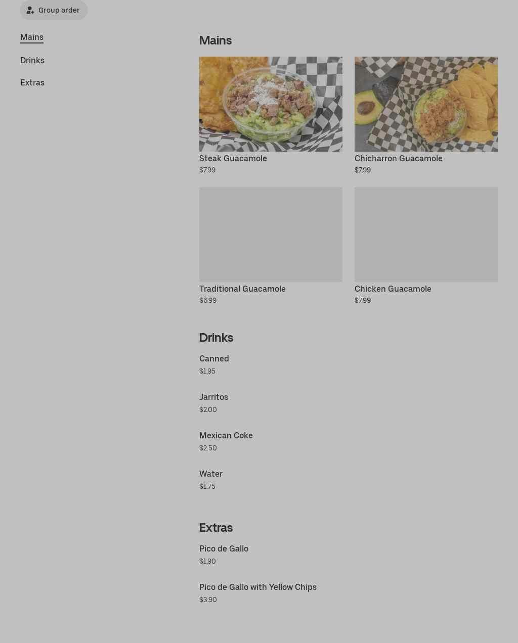 Guacamolito Bar Westland Mall Menu