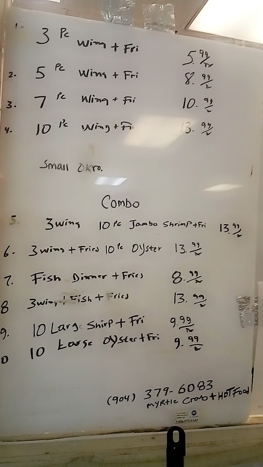 Myrtle crab shack jacksonville fl Menu