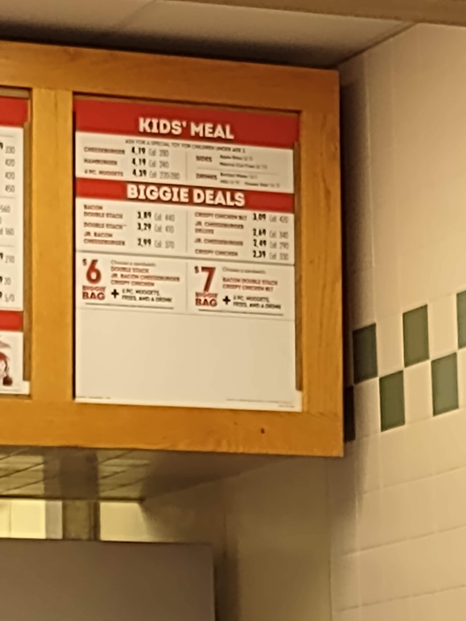 Wendy's Menu