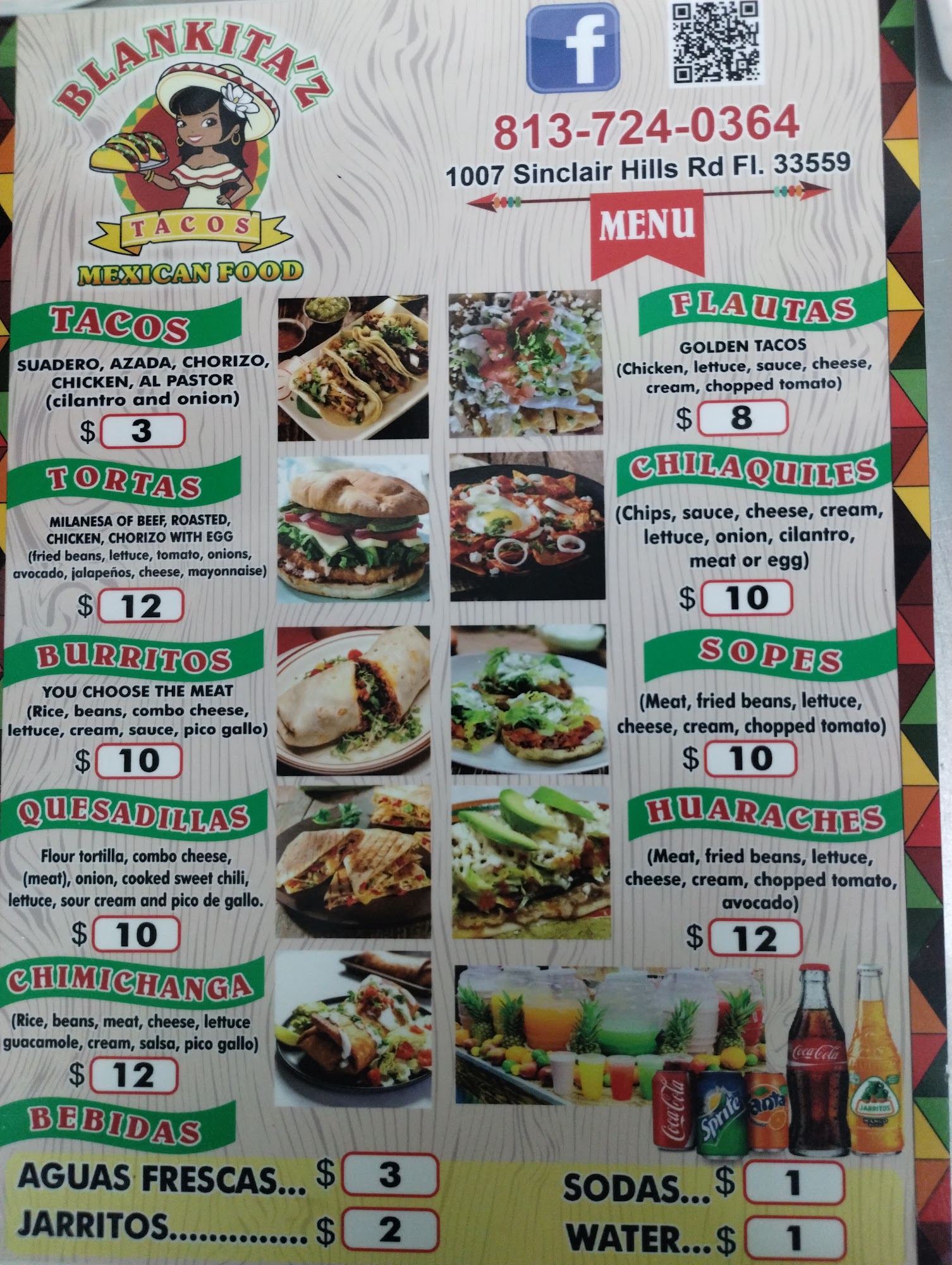 BLANKITA'Z tacos Menu