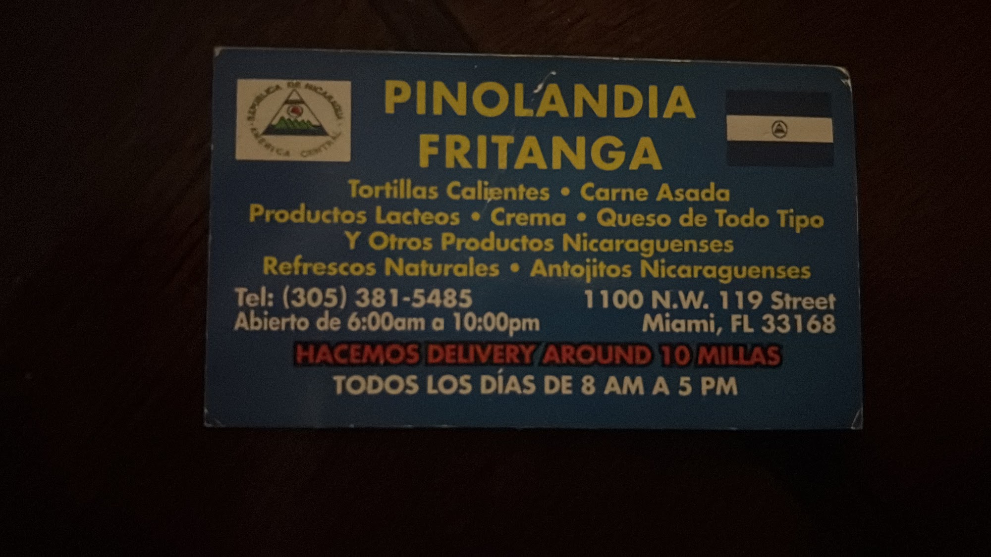 Pinolandia Menu