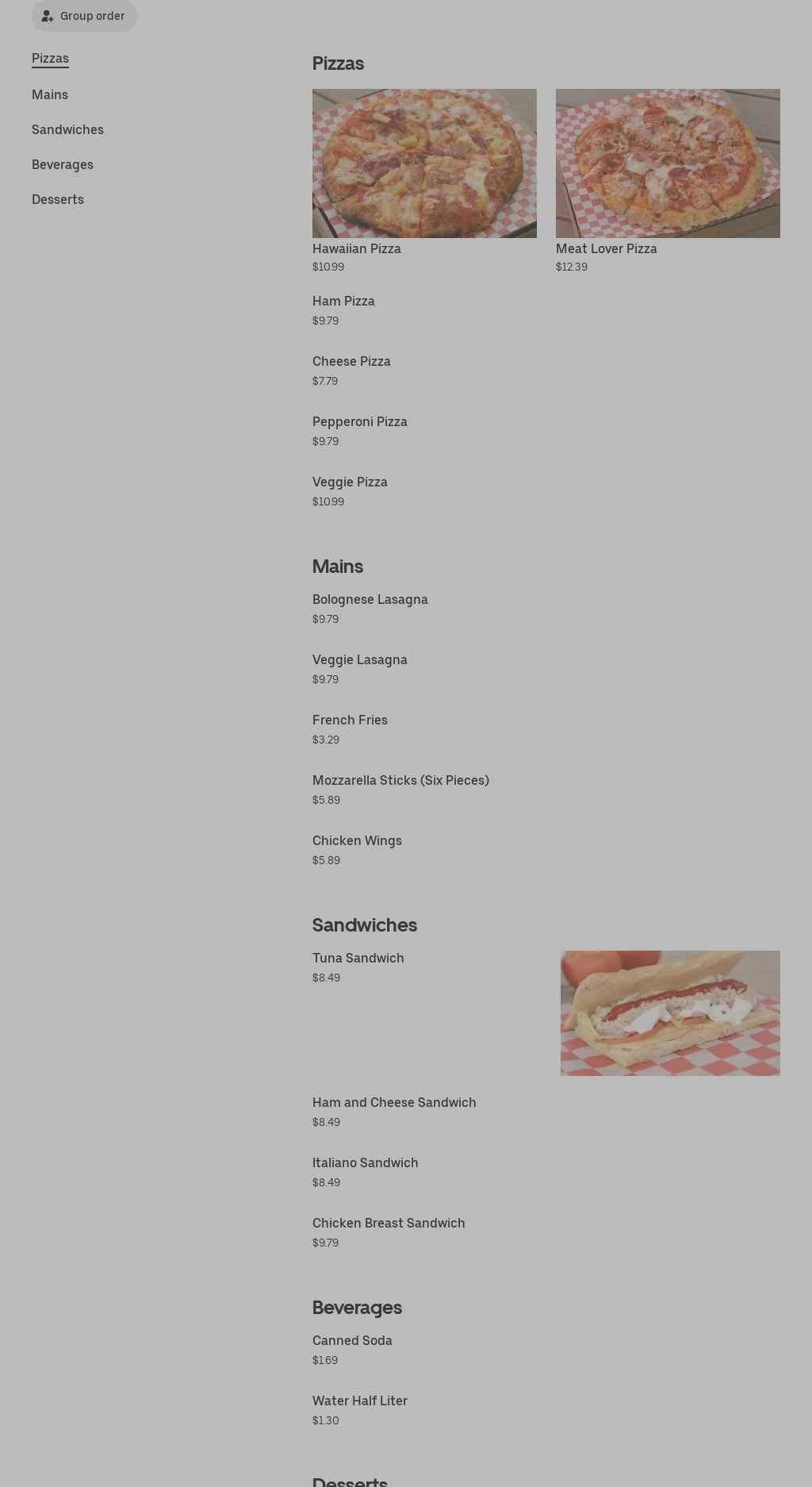 That's Amore Pizza Menu