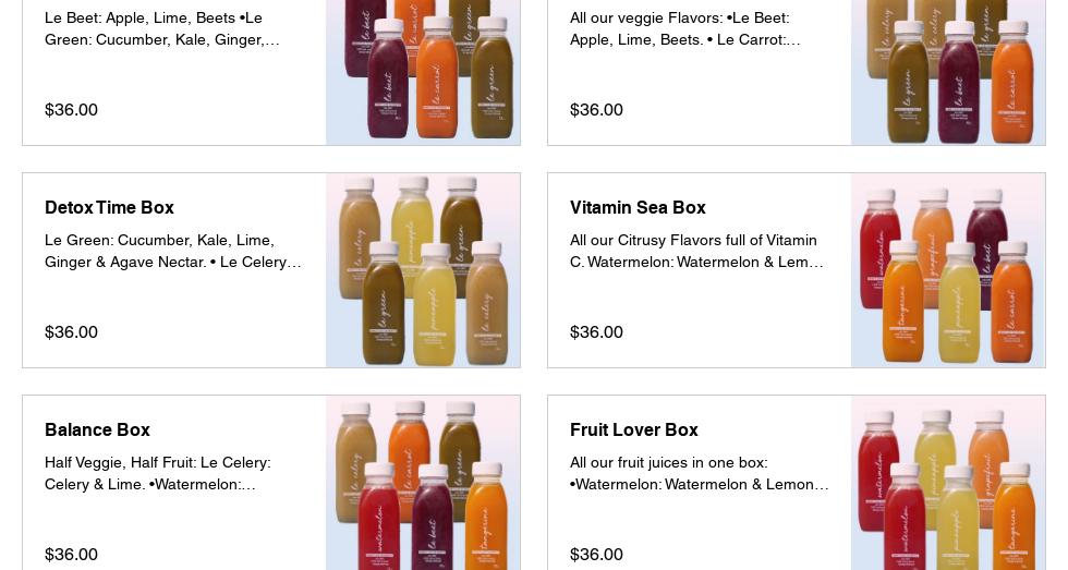 Cold Pressed Miami Menu