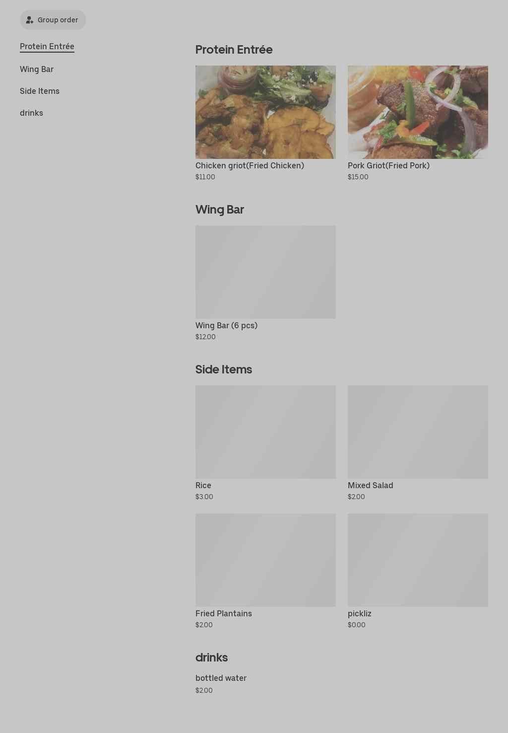 Dadaillecatering Menu