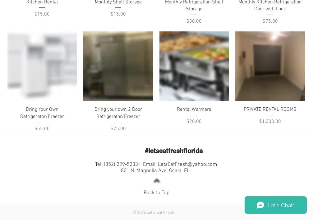 Lets Eat Fresh Commissary Kitchen Menu