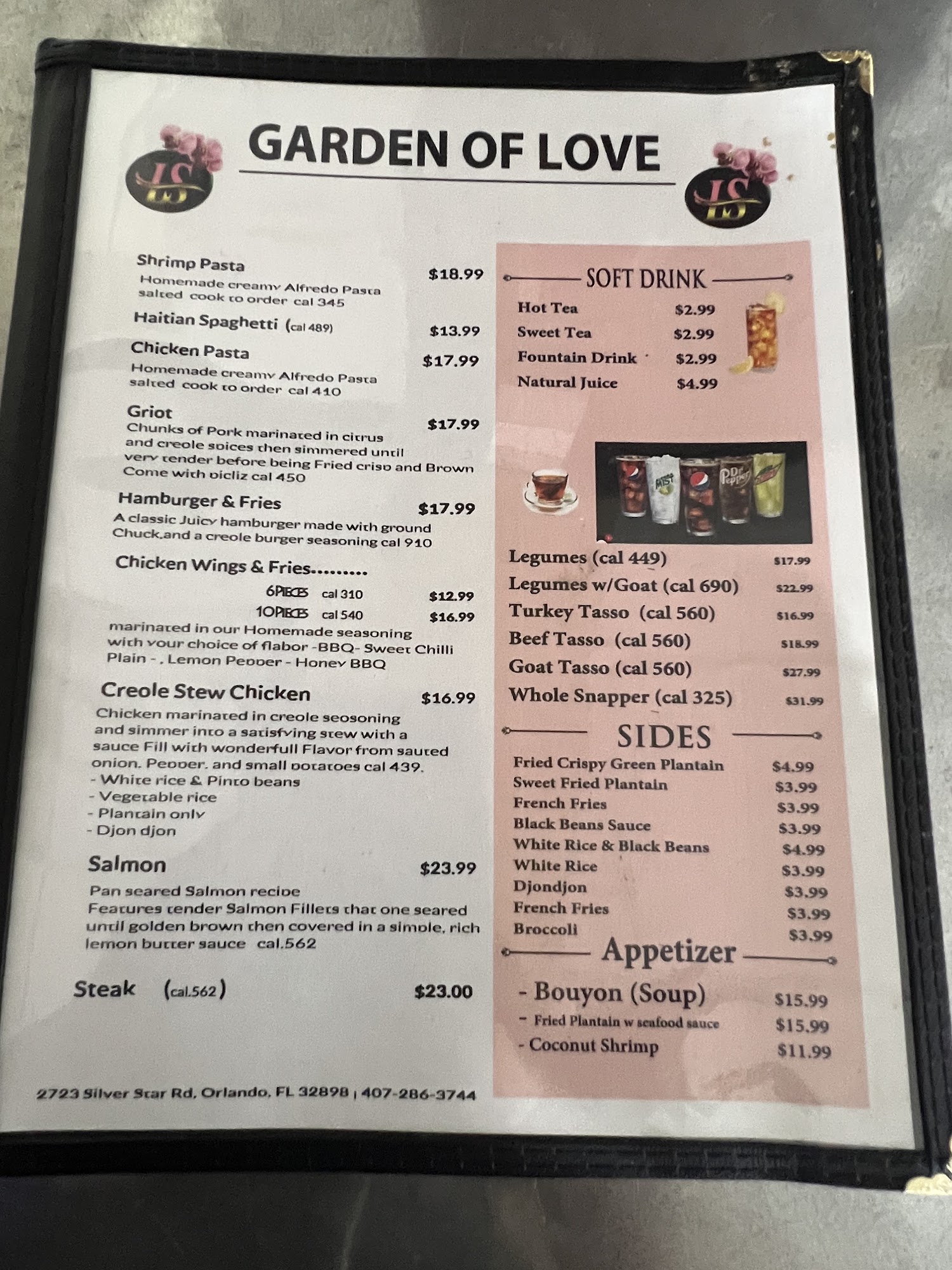 Garden Of Love Menu