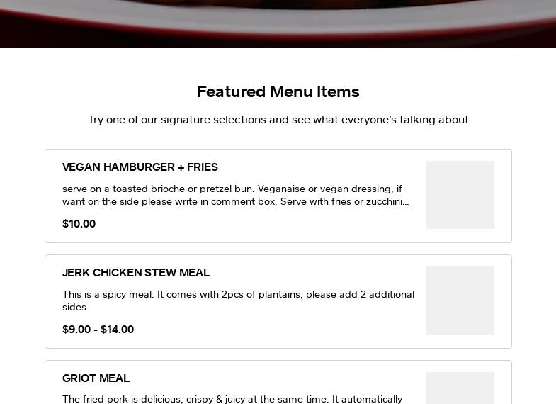 Mya's Wheelstaurant LLC Menu