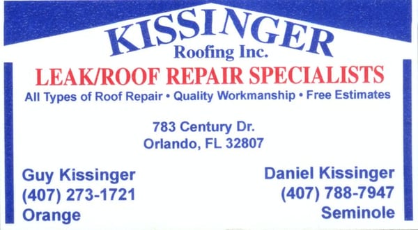 Kissinger Roofing Repair