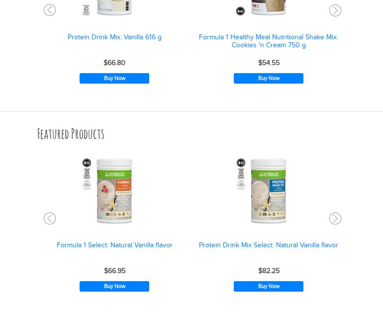 HERBALIFE CLUB EPIC Nutrition Menu