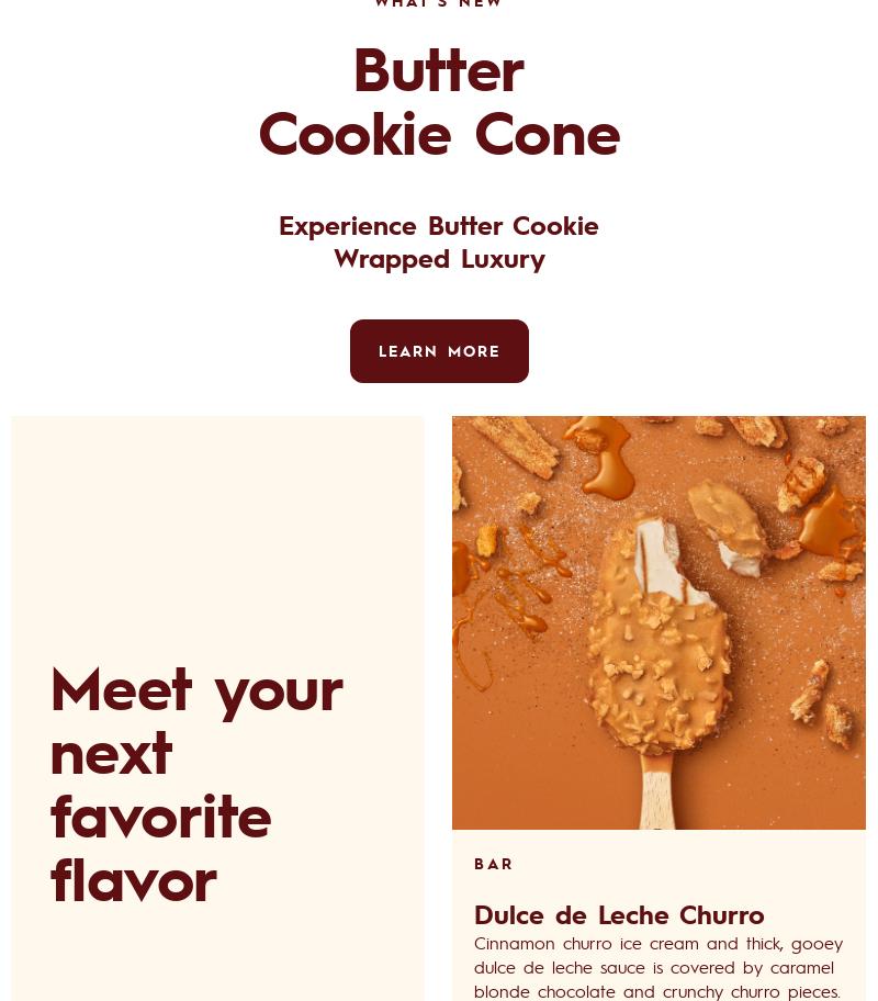 Häagen-Dazs Ice Cream Shop Menu