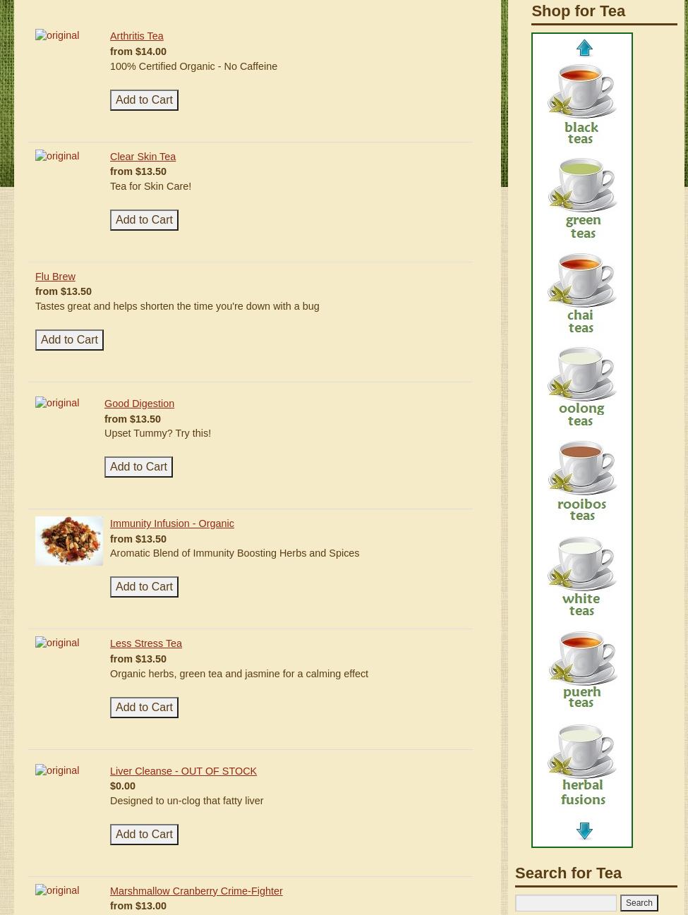 Cottage Garden Teas Menu