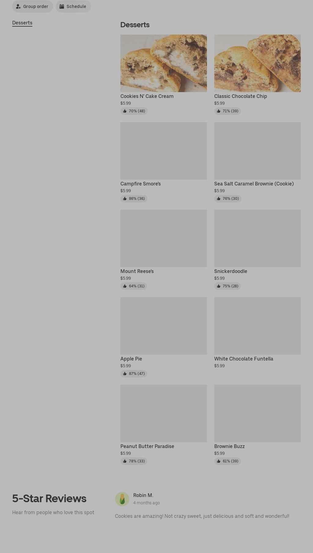 ariE Bakery and Tea Menu