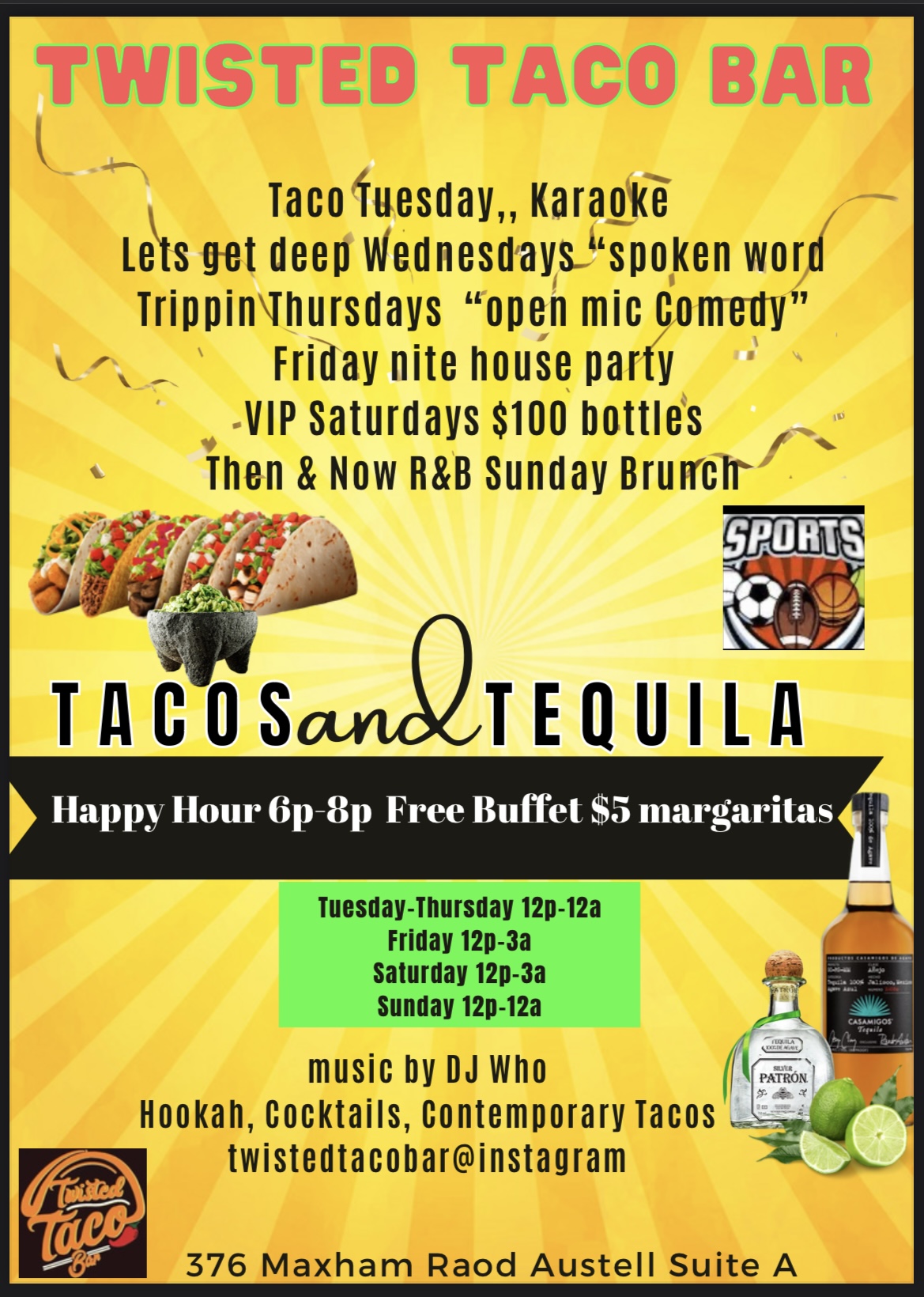 Twisted Taco Bar Menu