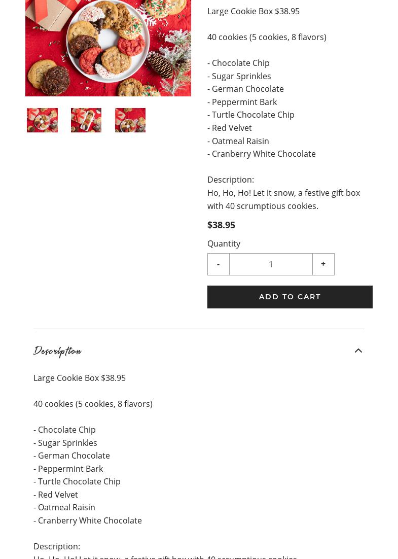 Bonnie's Cookies Menu