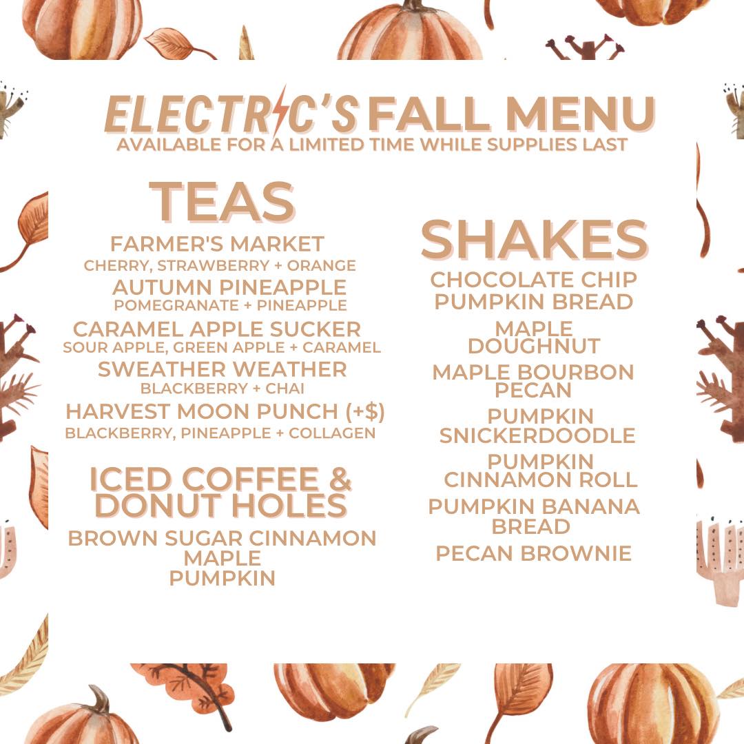 Electric Nutrition Menu