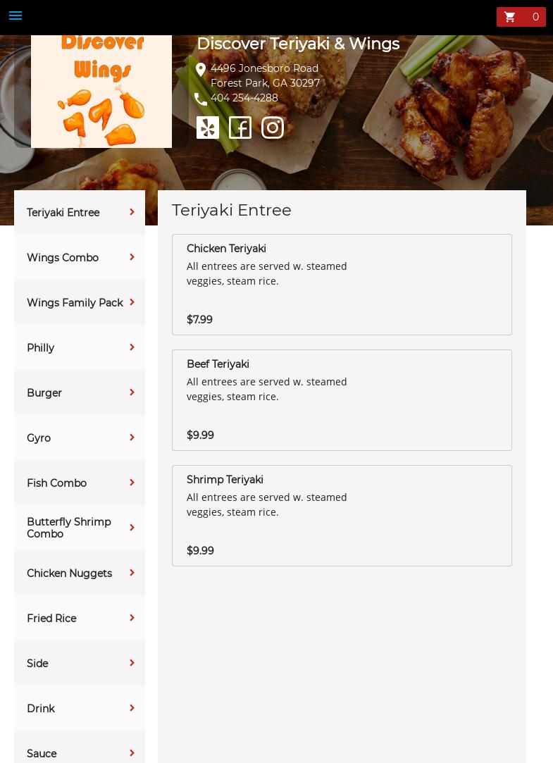 Discover Teriyaki & Wings Menu