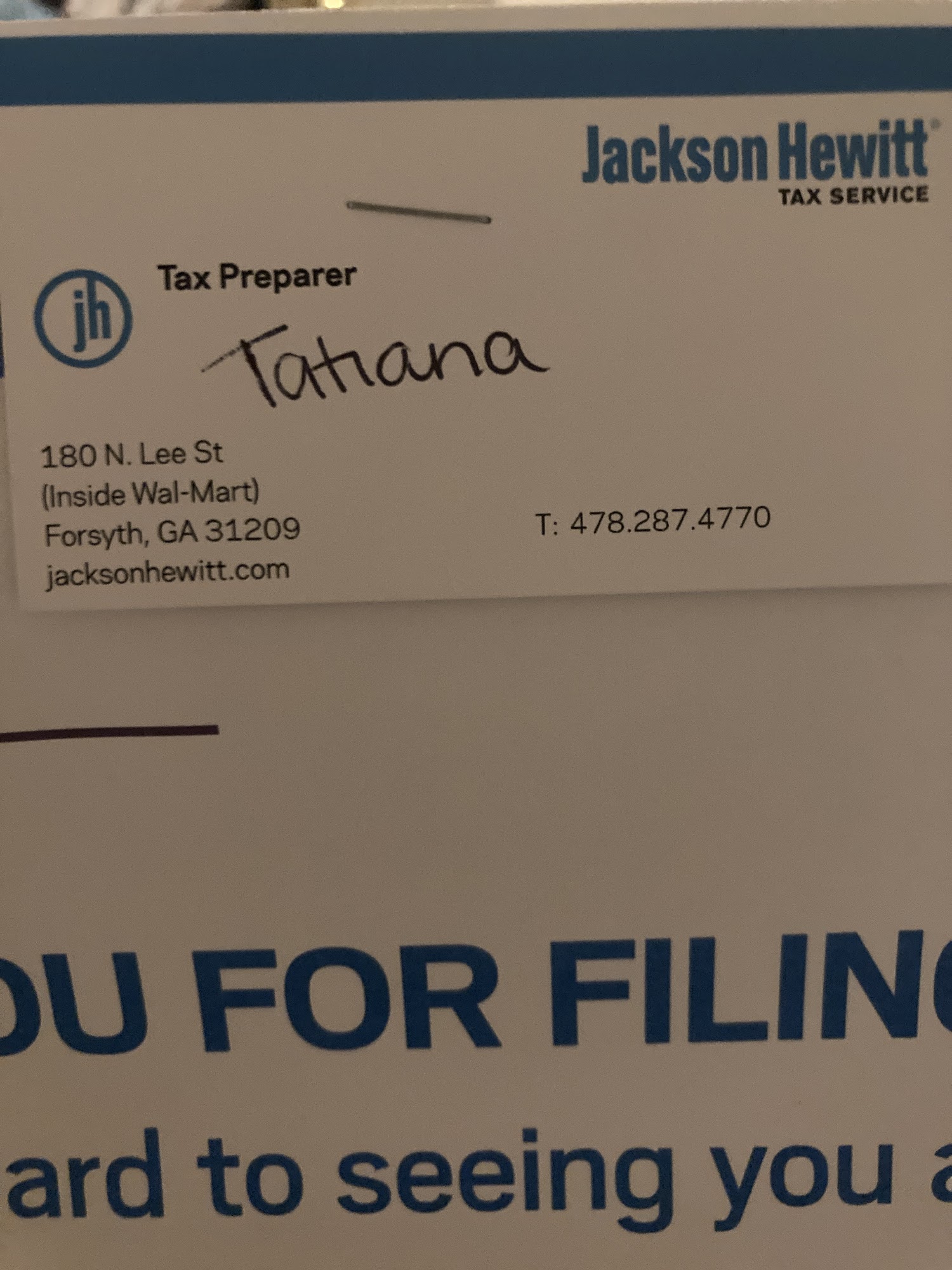 Jackson Hewitt Tax Service 180 N Lee St, Forsyth Georgia 31029