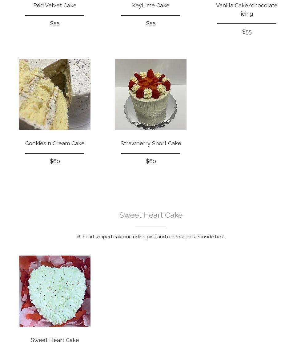Jazzy Sweets LLC Menu
