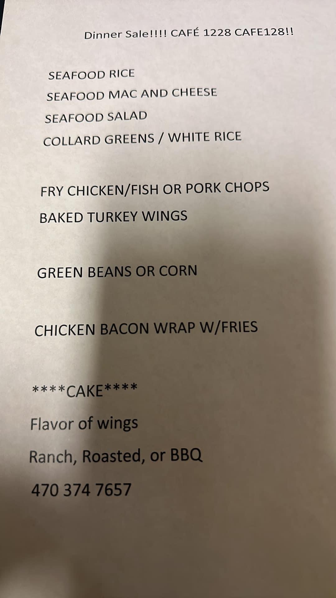 Walton Ridenour Menu