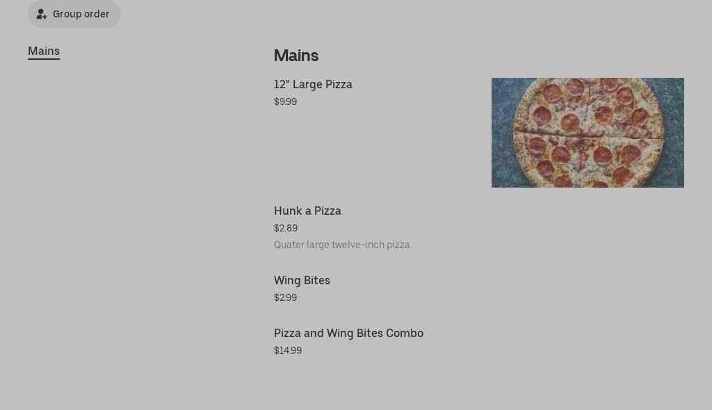 HUNT BROTHERS PIZZA Menu